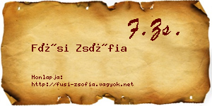 Füsi Zsófia névjegykártya