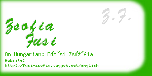 zsofia fusi business card